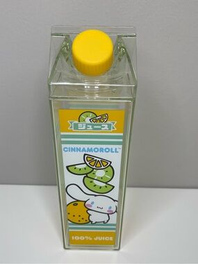 Sanrio Cinnamoroll Orange / Kiwi Milk Carton Plastic Water Bottle 16 oz.